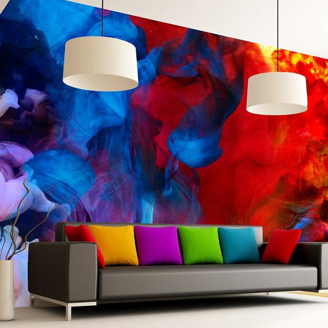 Fototapete Colored flames 245 cm x 350 cm East Urban Home on Productcaster.