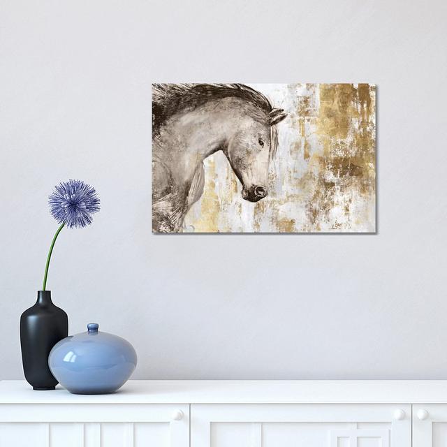 Equestrian Gold V by PI Galerie - Wrapped Canvas Painting Natur Pur Size: 30.48cm H x 45.72cm W x 1.905cm D on Productcaster.