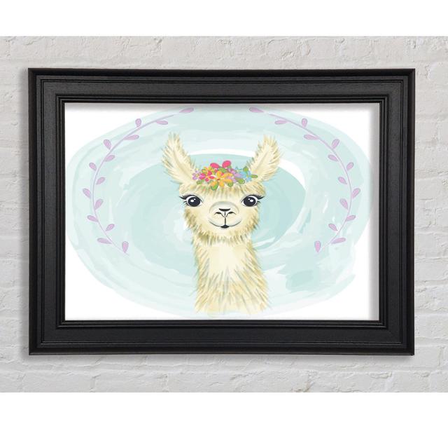 Llama Floral Head - Single Picture Frame Art Prints Latitude Vive Size: 59.7cm H x 84.1cm W x 8cm D on Productcaster.