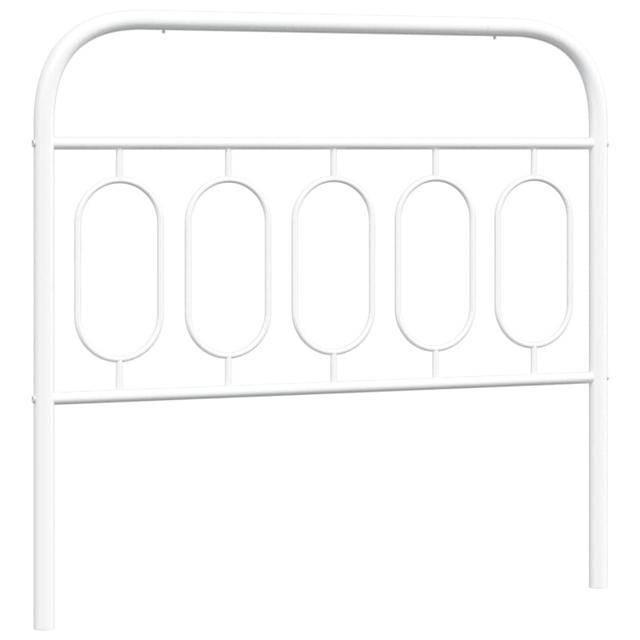 Vidaxl Metal Headboard White 140 Cm vidaXL Size: 100cm H x 105cm W x 3cm D, Colour: White on Productcaster.