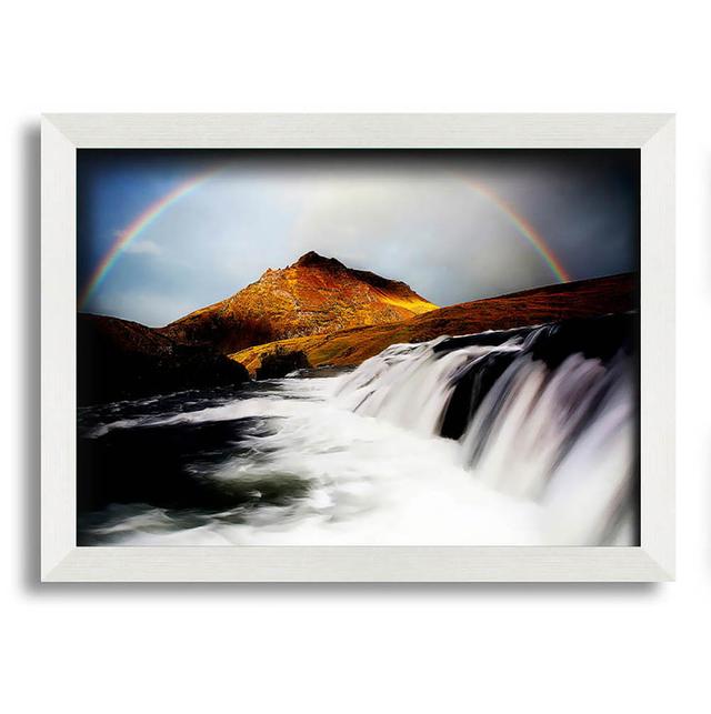 Rainbow Mountain Falls - Print Union Rustic Format: White Framed Paper, Size: 29.7cm H x 42cm W x 10cm D on Productcaster.