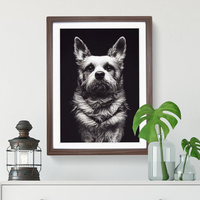 Monochrome Dog Portrait No.2 - Picture Frame Graphic Art ClassicLiving Frame Colour: Brown, Size: 64cm H x 46cm W on Productcaster.