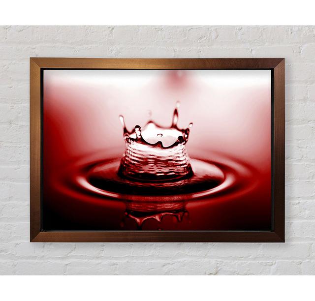 Red Water Droplet - Single Picture Frame Art Prints Ebern Designs Size: 59.7cm H x 84.1cm W x 3.4cm D on Productcaster.