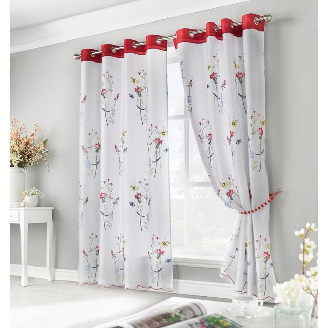 Stamper Eyelet Semi Sheer Curtain Brambly Cottage Panel Size: 147cm W x 183cm L on Productcaster.