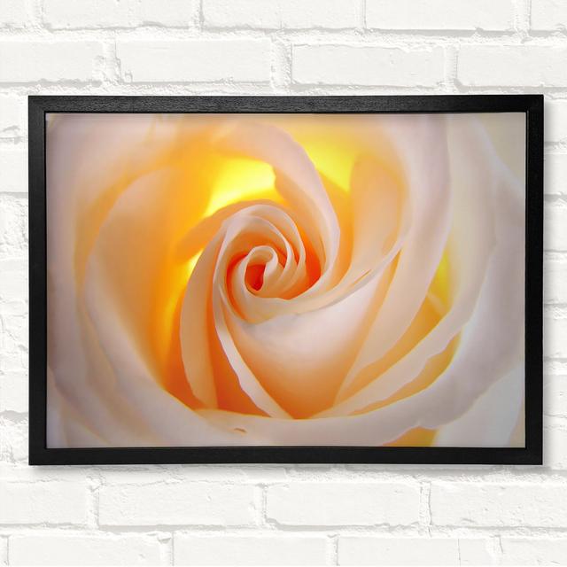 Soft Cream Yellow Rose - Print Ebern Designs Size: 21cm H x 29.7cm W x 3cm D, Format: Natural Framed Paper on Productcaster.