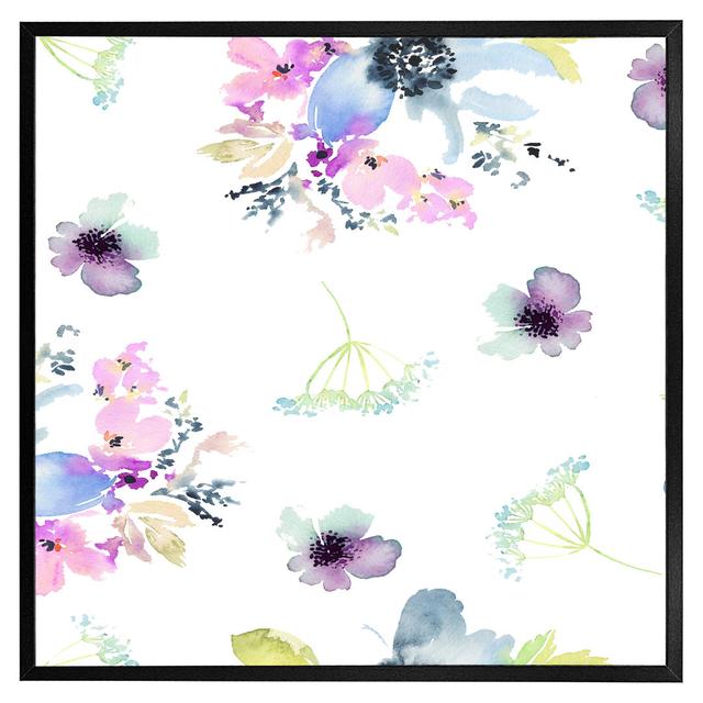 Konawa Watercolour Flowers - Single Picture Frame Print ClassicLiving Format: Black Framed, Size: 51cm H x 51cm W x 4cm D on Productcaster.