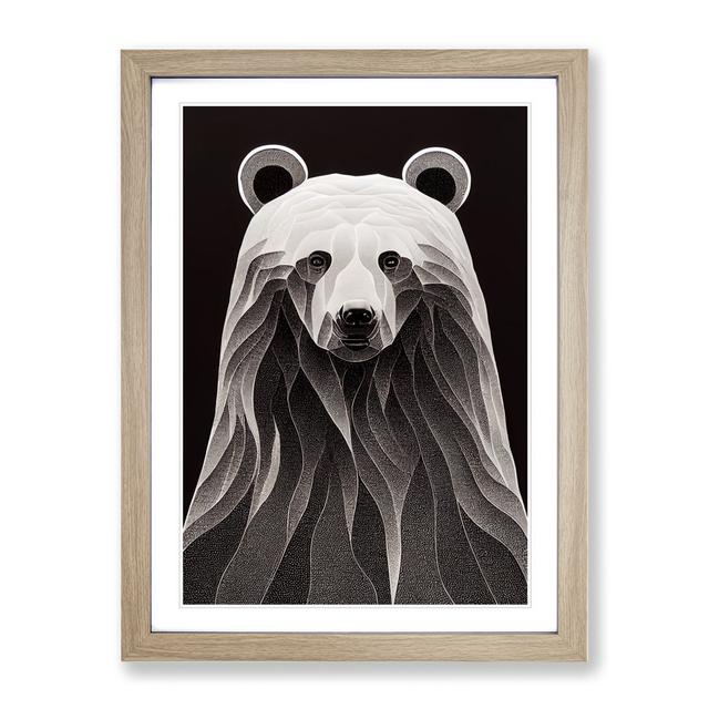 Bear Portrait No.4 Abstract Alpen Home Format: Oak Framed Paper, Matte Colour: White, Size: 64cm H x 46cm W x 2cm D on Productcaster.