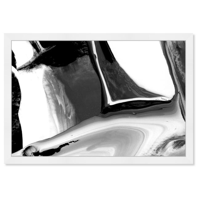 Abstract Grayscale Paint Texture, Modern Black Framed Wall Art Print For Living Room Oliver Gal Size: 76.2cm H x 114.3cm W x 3.81cm D, Frame Colour: W on Productcaster.