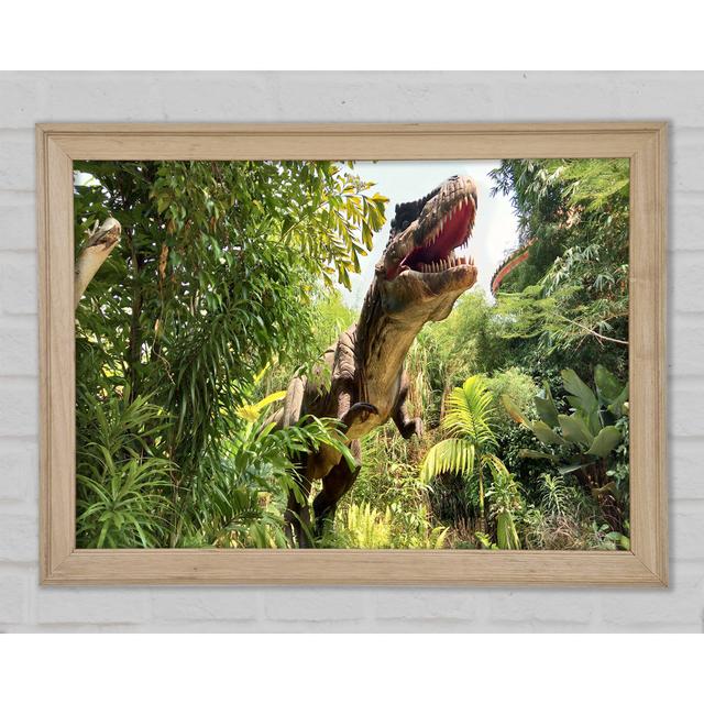 T-Rex Attack - Single Picture Frame Art Prints Latitude Vive Size: 84.1cm H x 118.9cm W on Productcaster.