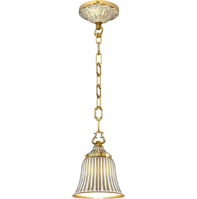 Fidler 1 - Light LED Cone Pendant Mercer41 Base Finish: White Patina Gold, Shade Colour: White Patina Gold, Finish: White Patina Gold on Productcaster.