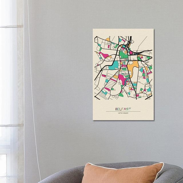 Baghdad, Iraq Map by Ayse Deniz Akerman - Print on Canvas Williston Forge Size: 66.04cm H x 45.72cm W x 3.81cm D, Format: Wrapped Canvas on Productcaster.