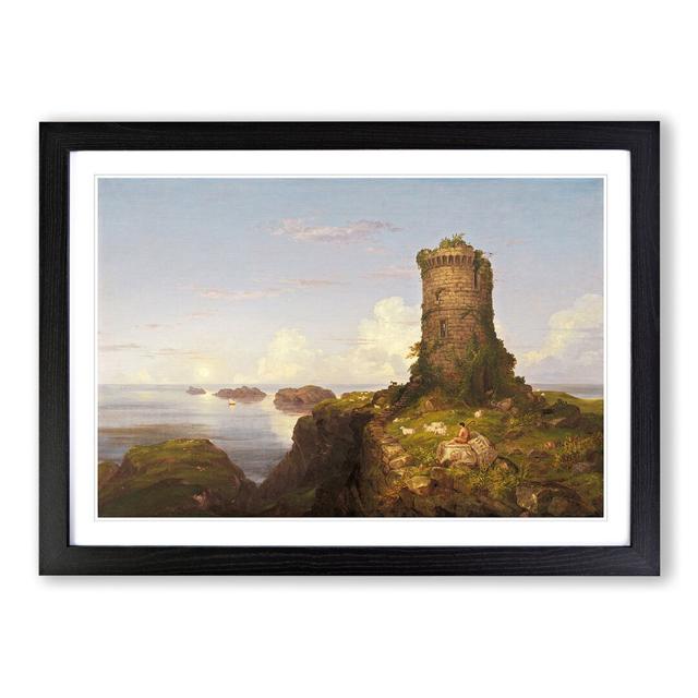 Italian Coast with Ruined Tower by Thomas Cole - Picture Frame Painting East Urban Home Size: 48cm H x 65cm W x 2cm D, Frame Option: Black on Productcaster.