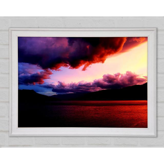 Red Ocean Storm Clouds Framed Print Bright Star Size: 29.7cm H x 42cm W x 1.5cm D on Productcaster.