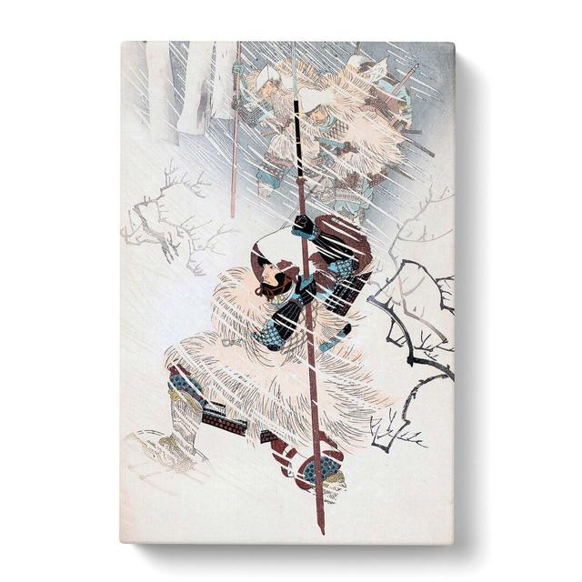 Warrior in the Snow by Toyohara Chikanobu - Wrapped Canvas Painting Print East Urban Home Size: 50cm H x 35cm W x 3cm D on Productcaster.