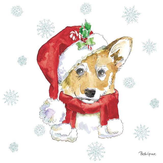 Holiday Paws VIII by Beth Grove - Wrapped Canvas Painting The Seasonal Aisle Size: 30.48cm H x 30.48cm W x 3.8cm D on Productcaster.