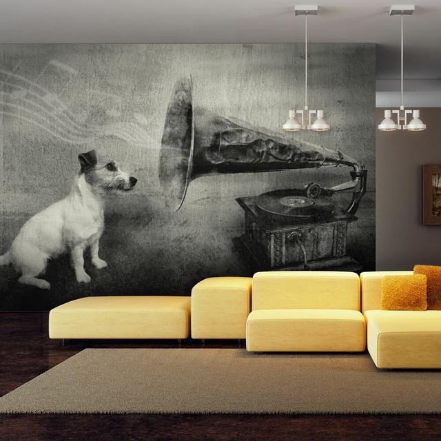 Dog's Melodies 2.31m x 300cm Wallpaper East Urban Home Size: 200 cm x 154 cm on Productcaster.