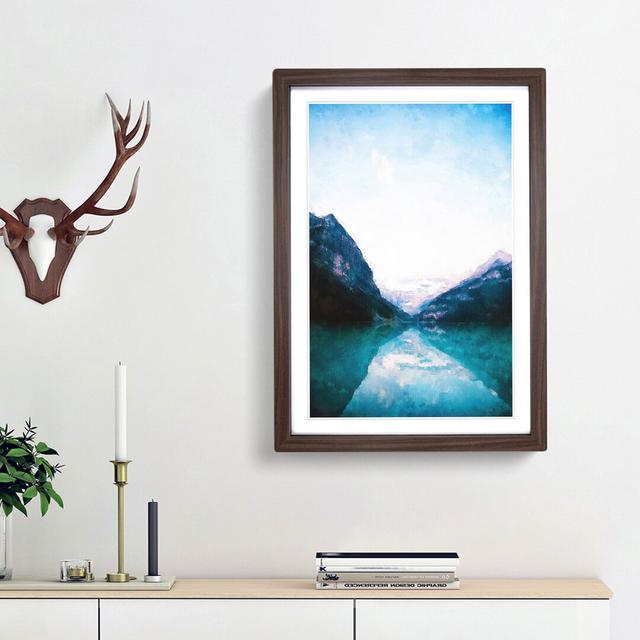 Lake Louise in Canada - Picture Frame Graphic Art Print East Urban Home Size: 63cm H x 45cm W x 2cm D, Frame Option: Walnut Framed on Productcaster.