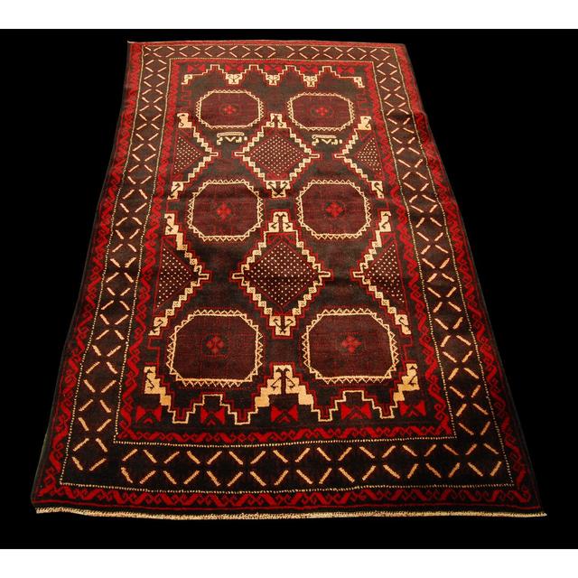 Destin Handmade Kilim Wool Red/Black Rug Latitude Vive on Productcaster.