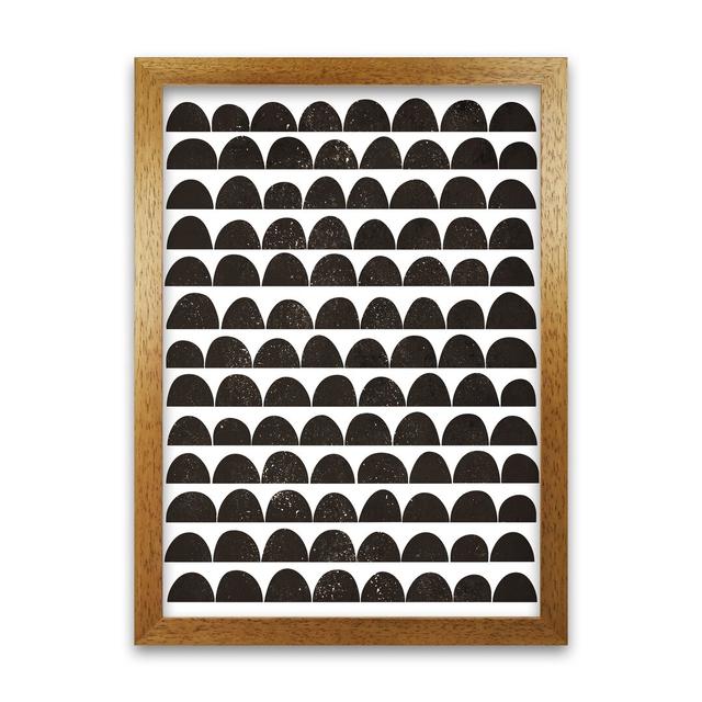 Half Moon Black Texture Original - Graphic Art Print on Paper Norden Home Frame Option: Oak Frame, Size: 84.01cm H x 59.4cm W x 4cm D on Productcaster.