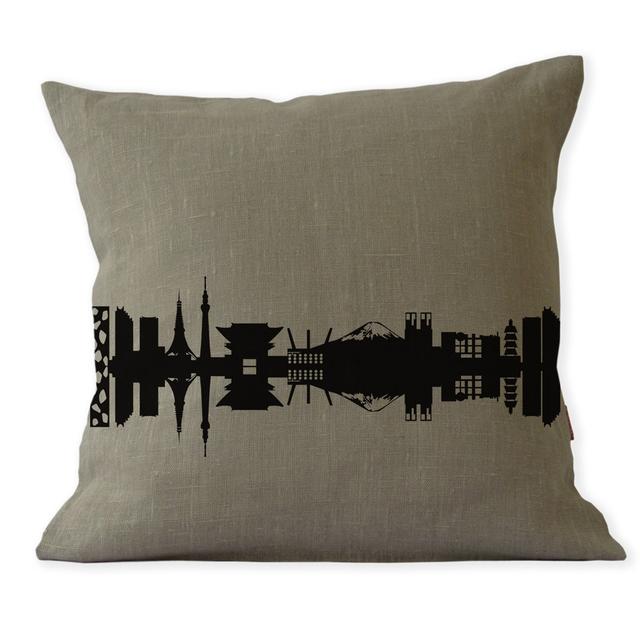 Aliene Tokyo Linen Cushion Cover 17 Stories on Productcaster.