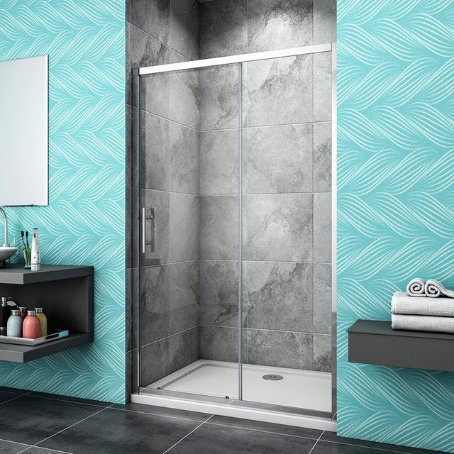 Yesler Sliding Glass Rectangular Shower Enclosure with Tray - 1900 x 1000 mm Belfry Bathroom on Productcaster.