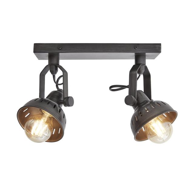 2-Light Bowl Semi Flush Mount in Pewter with Pewter Shade by Industville on Productcaster.