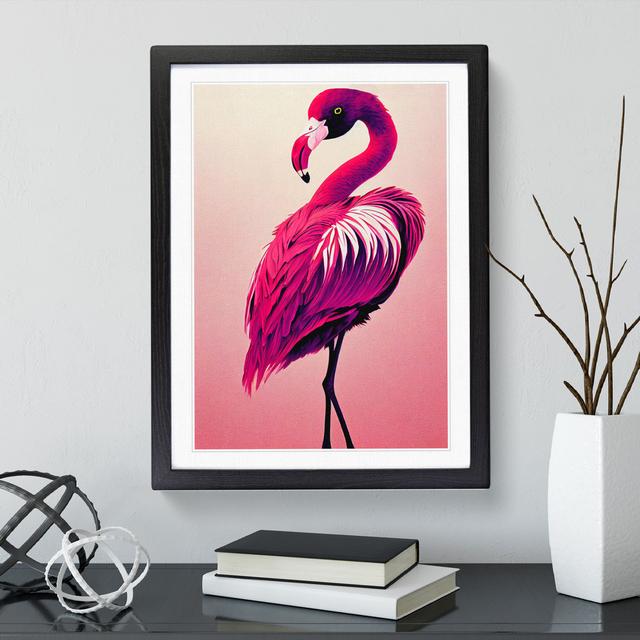 Handsome Flamingo - Picture Frame Graphic Art Bay Isle Home Frame Colour: Black, Size: 46cm H x 34cm W on Productcaster.