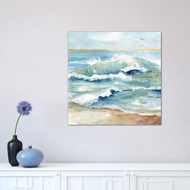 Beach Waves by Carol Robinson - Wrapped Canvas Painting Print House of Hampton Size: 45.72cm H x 45.72cm W x 1.91cm D on Productcaster.