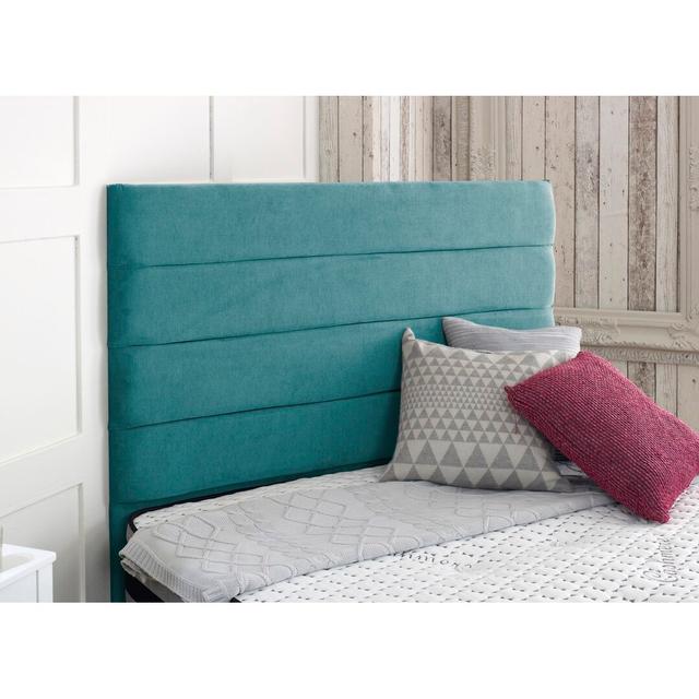 Salmon Upholstered Headboard Rosdorf Park Size: Single (3'), Colour: Teal on Productcaster.