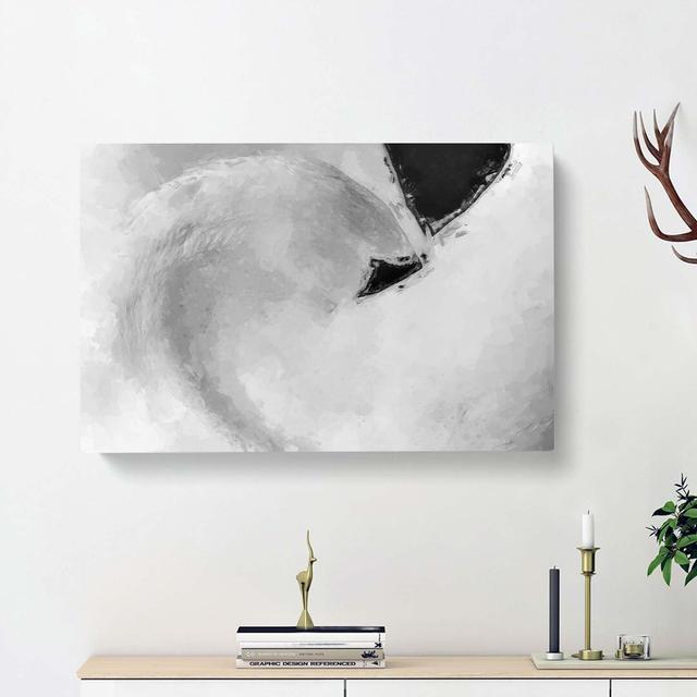 Feathers Of A Swan In Abstract - Wrapped Canvas Print East Urban Home Size: 40cm H x 60cm W x 3cm D on Productcaster.