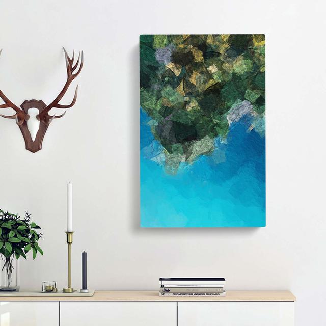 Forest by the Lake in Abstract - Wrapped Canvas Painting Pint East Urban Home Size: 60cm H x 40cm W x 3cm D on Productcaster.