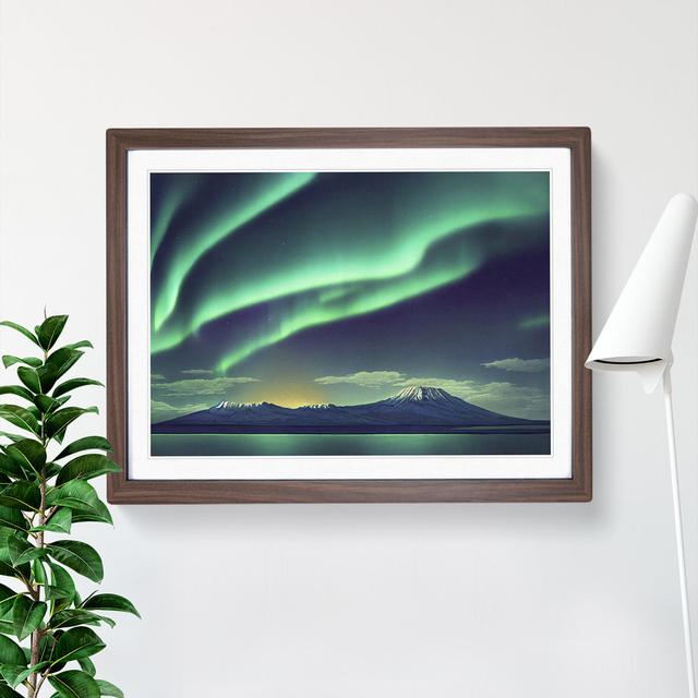 Ethereal Aurora Borealis - Single Picture Frame Print Metro Lane Size: 46cm H x 64cm W x 2cm D, Frame Colour: Walnut on Productcaster.