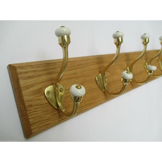 Overbury Solid Wood 7 - Hook Wall Mounted Coat Rack Rosalind Wheeler on Productcaster.