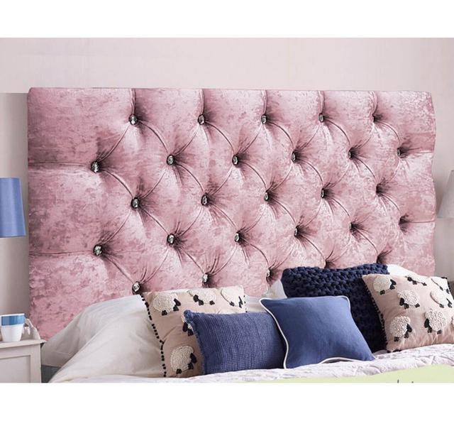 Esters Upholstered Headboard Rosdorf Park Upholstery: Velvet, Colour: Pink, Size: Small Double (4') on Productcaster.