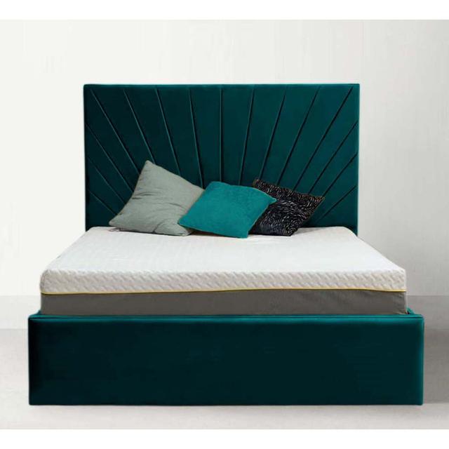 Addilee Upholstered Panel Bed Canora Grey Colour: Mallard, Size: Small Double (4') on Productcaster.