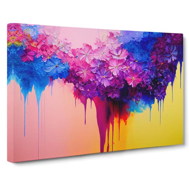 Head Turning Modern Flowers Abstract - Wrapped Canvas Painting Metro Lane Size: 35cm H x 50cm W x 3cm D on Productcaster.