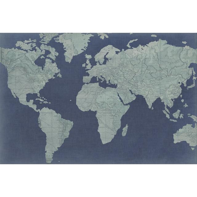 Linen Map II by Studio W - Wrapped Canvas Graphic Art Williston Forge Size: 61cm H x 91cm W on Productcaster.