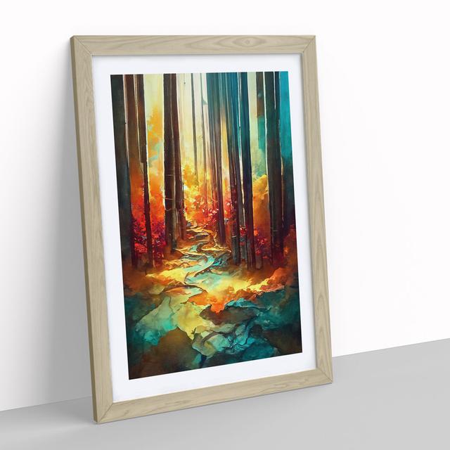 Forest Portrait No.3 Abstract - Single Picture Frame Painting Alpen Home Frame Colour: Oak, Size: 34cm H x 25cm W x 2cm D on Productcaster.