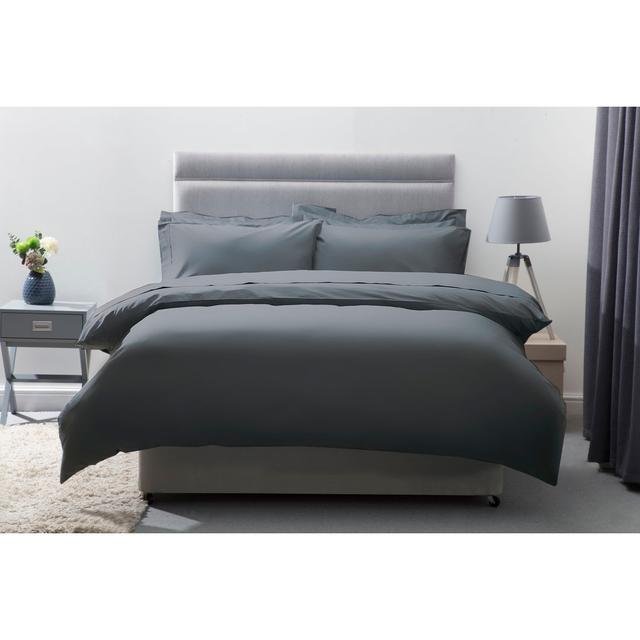 200 TC Egyptian Quality Cotton Duvet Cover Set Belledorm Colour: Slate, Size: Super King Duvet Cover + 2 Standard Pillowcases on Productcaster.