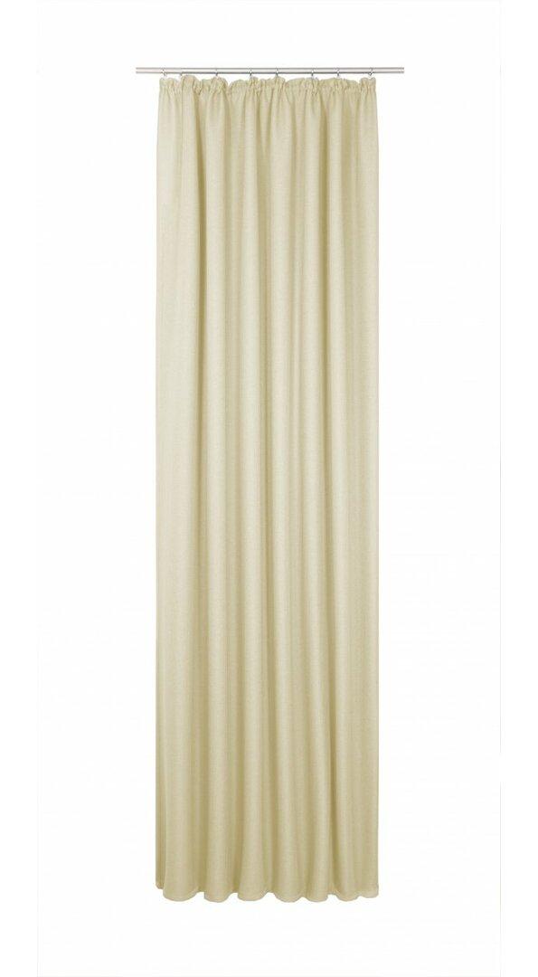 Thermovorhang Kyrstan mit Kräuselband, verdunkelnd Ebern Designs Größe: 245 cm B x 132 cm T, Farbe: Beige on Productcaster.