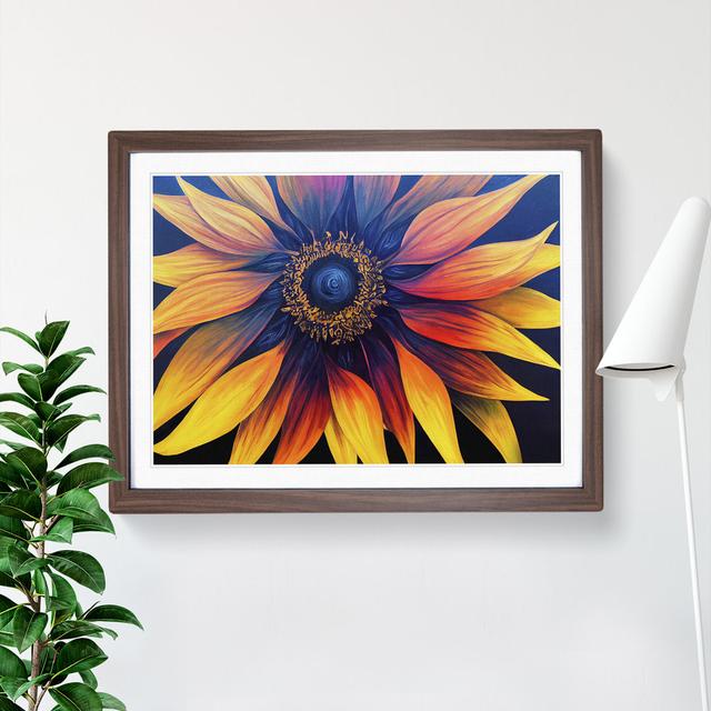 Attractive Sunflower - Picture Frame Painting Brambly Cottage Frame Option: Walnut, Size: 46cm H x 64cm W x 2cm D on Productcaster.