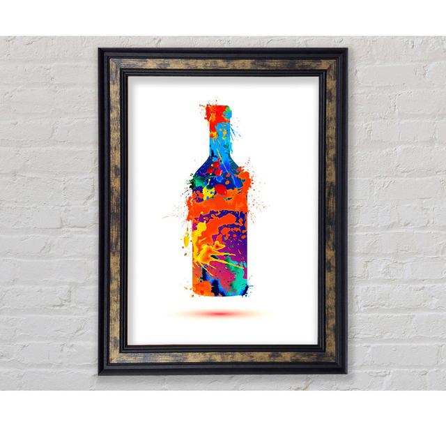 Wine Bottle Splash - Single Picture Frame Art Prints Canora Grey Size: 42cm H x 29.7cm W on Productcaster.