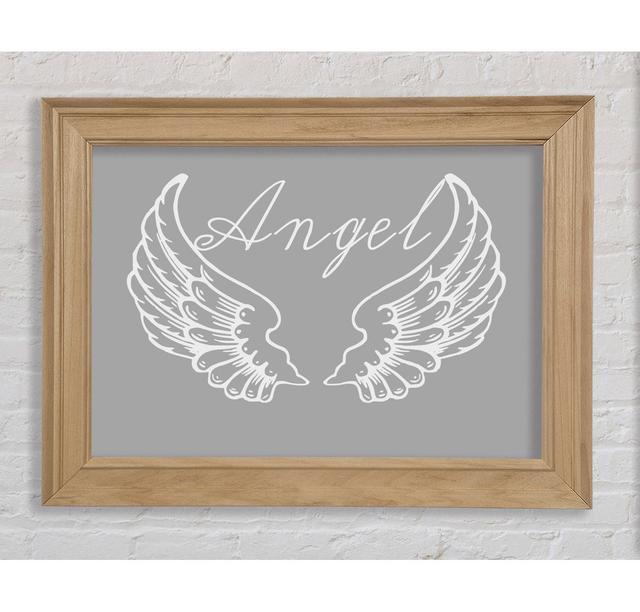 Angel Wings 4 Grey White - Single Picture Frame Art Prints Bright Star Size: 84.1cm H x 142.2cm W on Productcaster.