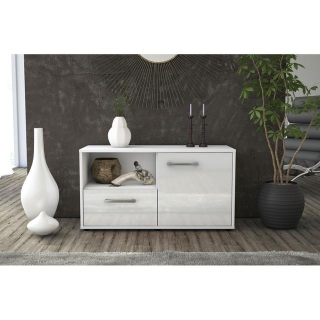 Altunay TV stand, color: concrete/white, free -standing/metal handles, size: 92 x 49 x 35cm Latitude Run Colour: White on Productcaster.