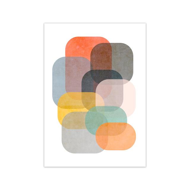 Colourful Abstract Shapes A - Print Norden Home Frame Option: No Frame, Size: 29.7cm H x 21cm W x 4cm D on Productcaster.