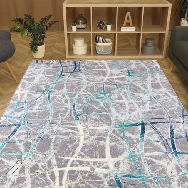 Charleville Luxury Grey/Blue/Emerald Rug Metro Lane Rug Size: Rectangle 60 x 110cm on Productcaster.