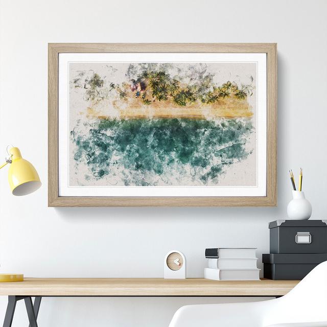 The Fishing Boat Watercolour - Picture Frame Graphic Art East Urban Home Frame Option: Oak Framed, Size: 36cm H x 48cm W x 2cm D on Productcaster.