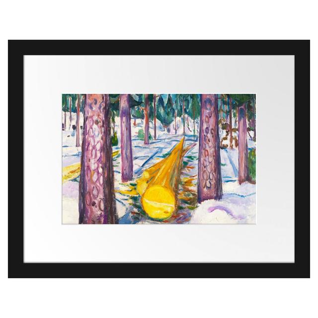 Gerahmter Kunstdruck Yellow Tree Trunk von Edvard Munch Rosalind Wheeler Maße: 30 cm H x 38 cm B x 2,5 cm T on Productcaster.