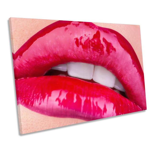 Fashion Lip Gloss Make Up CANVAS WALL ART Picture Print Canora Grey Size: 91.4cm H x 137.2cm W x 4cm D on Productcaster.