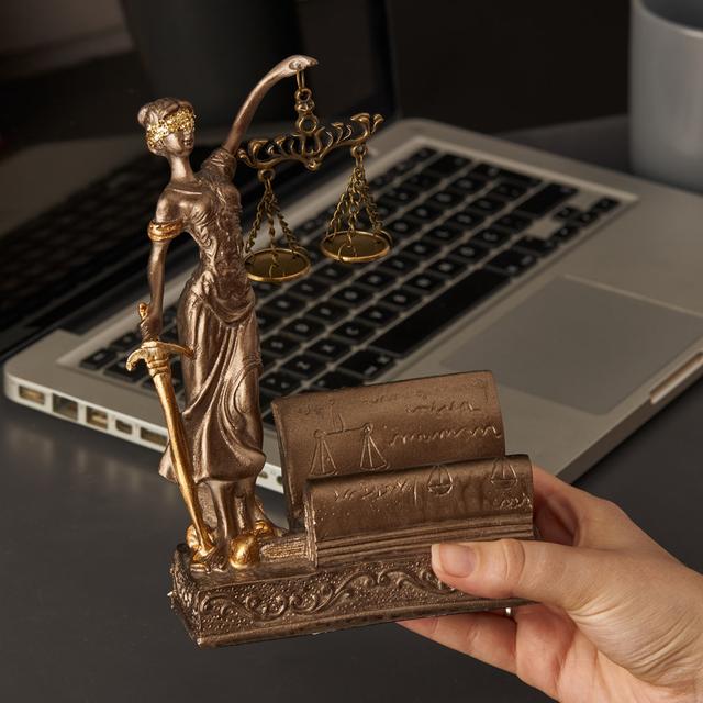 Statue of Themis Goddess of Justice Desktop Cardholder zarify on Productcaster.